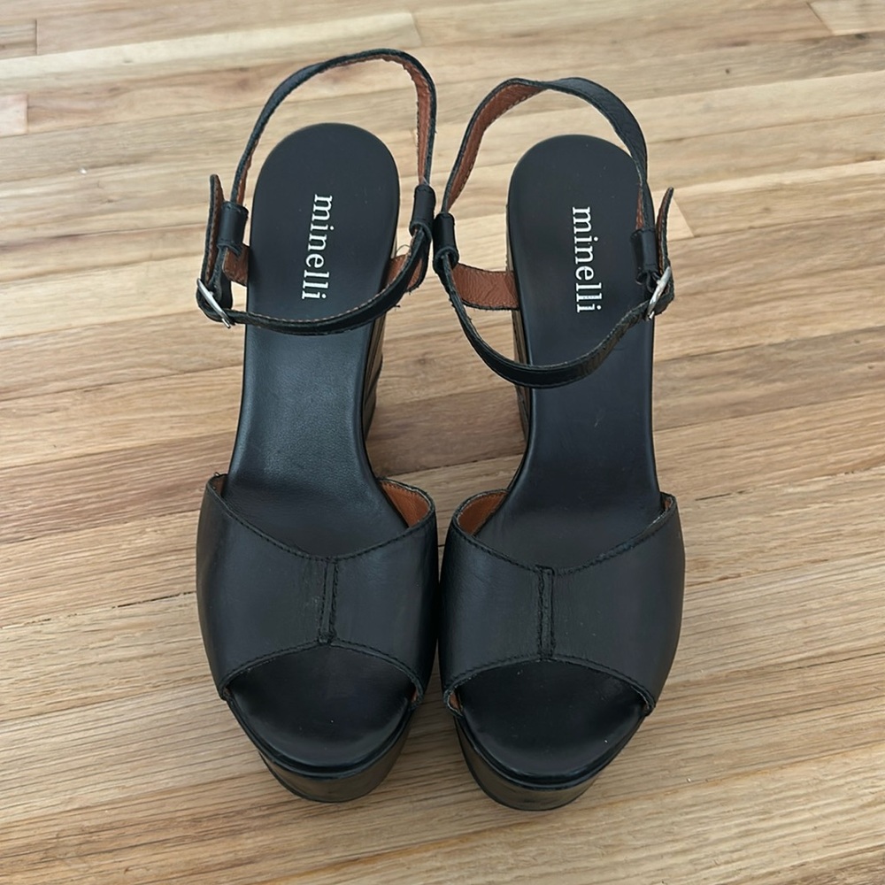 Minelli Black and Brown Heels. Size 38